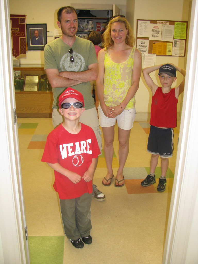 Waiting customers: the Combs family.